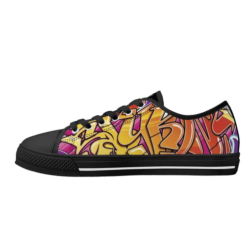 Axikronz 8T7 Canvas Low Top feat Comic Stykonz 1 - v2 | Hip - Hop Streetwear Shoes - Stykonz Graffiti Streetwear