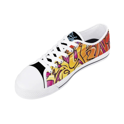 Axikronz 8T7 Canvas Low Top feat Comic Stykonz 1 - v2 | Hip - Hop Streetwear Shoes - Stykonz Graffiti Streetwear