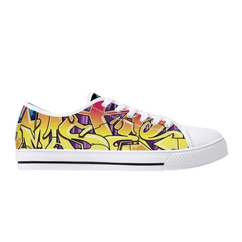 Axikronz 8T7 Canvas Low Top feat Comic Stykonz 1 - v2 | Hip - Hop Streetwear Shoes - Stykonz Graffiti Streetwear