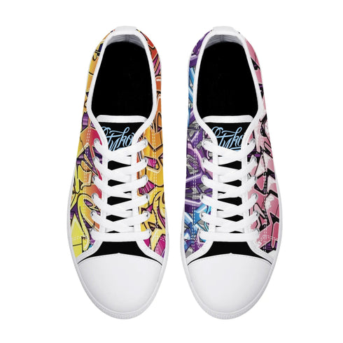 Axikronz 8T7 Canvas Low Top feat Comic Stykonz 1 - v2 | Hip - Hop Streetwear Shoes - Stykonz Graffiti Streetwear