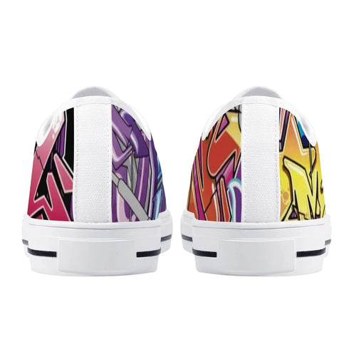Axikronz 8T7 Canvas Low Top feat Comic Stykonz 1 - v2 | Hip - Hop Streetwear Shoes - Stykonz Graffiti Streetwear