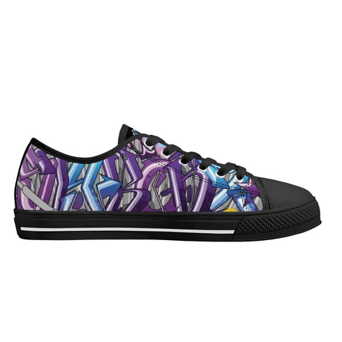 Axikronz 8T7 Canvas Low Top feat Comic Stykonz 1 - v2 | Hip - Hop Streetwear Shoes - Stykonz Graffiti Streetwear