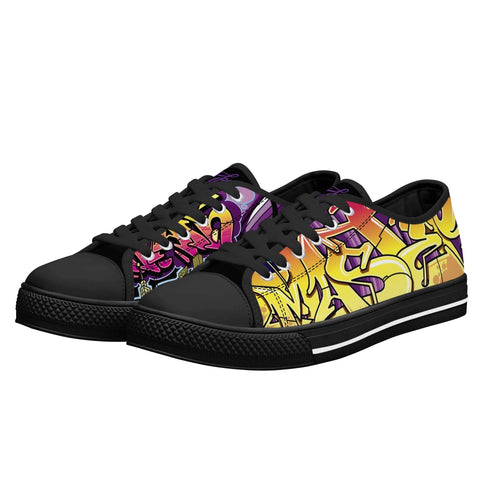 Axikronz 8T7 Canvas Low Top feat The Train Master | Hip - Hop Streetwear Shoes - Stykonz Graffiti Streetwear