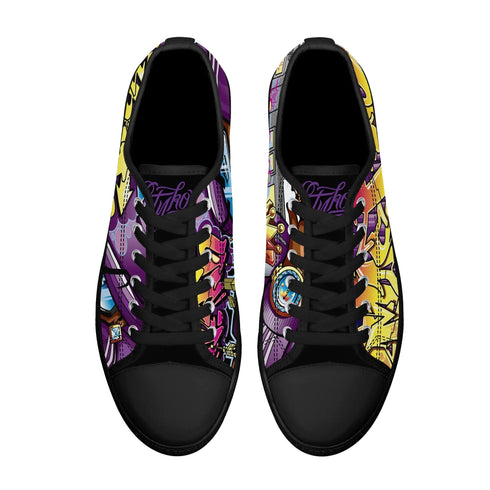 Axikronz 8T7 Canvas Low Top feat The Train Master | Hip - Hop Streetwear Shoes - Stykonz Graffiti Streetwear