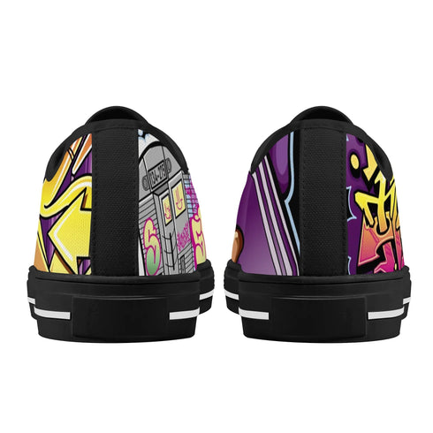 Axikronz 8T7 Canvas Low Top feat The Train Master | Hip - Hop Streetwear Shoes - Stykonz Graffiti Streetwear