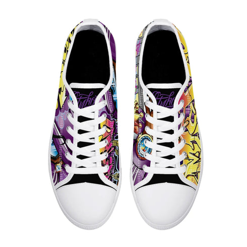 Axikronz 8T7 Canvas Low Top feat The Train Master | Hip - Hop Streetwear Shoes - Stykonz Graffiti Streetwear