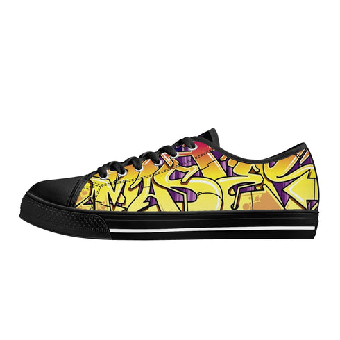 Axikronz 8T7 Canvas Low Top feat The Train Master | Hip - Hop Streetwear Shoes - Stykonz Graffiti Streetwear