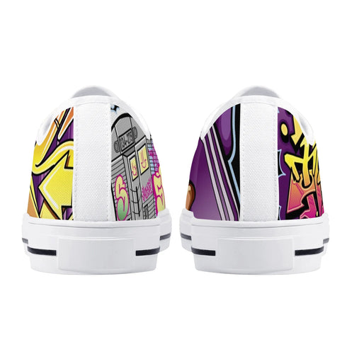 Axikronz 8T7 Canvas Low Top feat The Train Master | Hip - Hop Streetwear Shoes - Stykonz Graffiti Streetwear