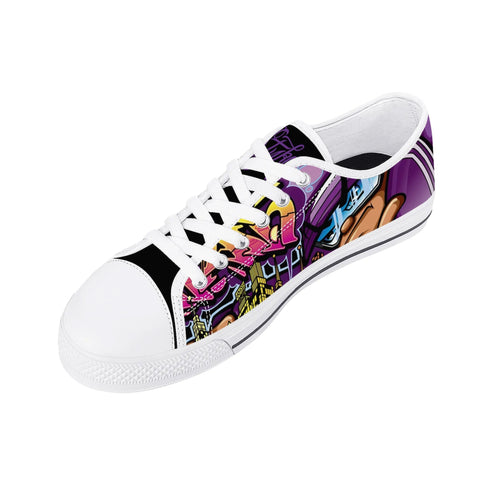 Axikronz 8T7 Canvas Low Top feat The Train Master | Hip - Hop Streetwear Shoes - Stykonz Graffiti Streetwear