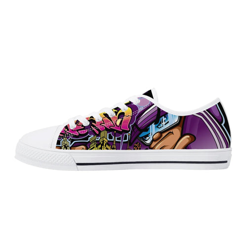 Axikronz 8T7 Canvas Low Top feat The Train Master | Hip - Hop Streetwear Shoes - Stykonz Graffiti Streetwear