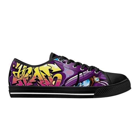 Axikronz 8T7 Canvas Low Top feat The Train Master | Hip - Hop Streetwear Shoes - Stykonz Graffiti Streetwear