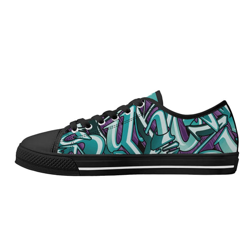 Axikronz 8T7 Canvas Low Top – Grapetron | Hip - Hop Streetwear Shoes - Stykonz Graffiti Streetwear