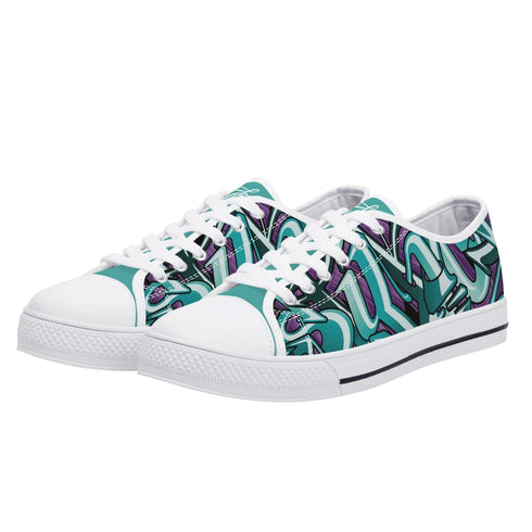 Axikronz 8T7 Canvas Low Top – Grapetron | Hip - Hop Streetwear Shoes - Stykonz Graffiti Streetwear