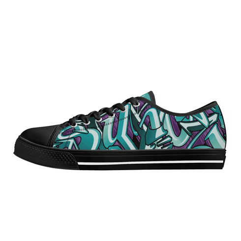 Axikronz 8T7 Canvas Low Top – Grapetron | Hip - Hop Streetwear Shoes - Stykonz Graffiti Streetwear