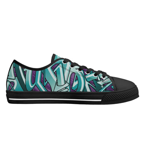 Axikronz 8T7 Canvas Low Top – Grapetron | Hip - Hop Streetwear Shoes - Stykonz Graffiti Streetwear