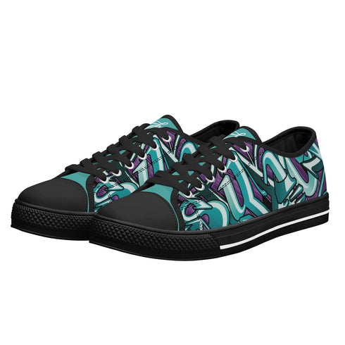 Axikronz 8T7 Canvas Low Top – Grapetron | Hip - Hop Streetwear Shoes - Stykonz Graffiti Streetwear