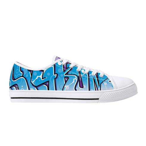 Axikronz 8T7 Canvas Low Top – Ice Block | Hip - Hop Streetwear Shoes - Stykonz Graffiti Streetwear
