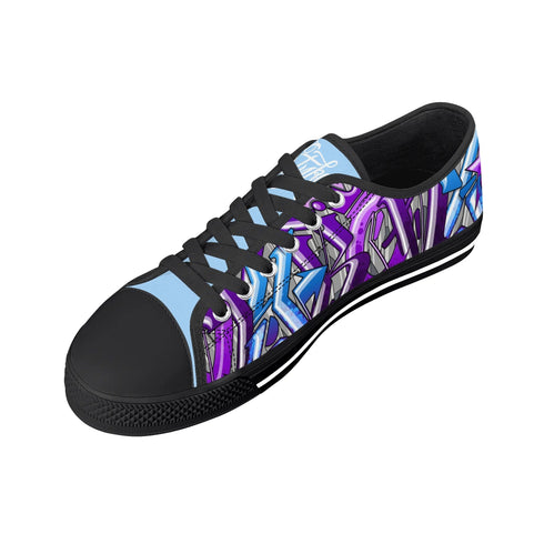 Axikronz 8T7 Canvas Low Top – Purple Wildstyle | Hip - Hop Graffiti Streetwear Shoes - Stykonz Graffiti Streetwear