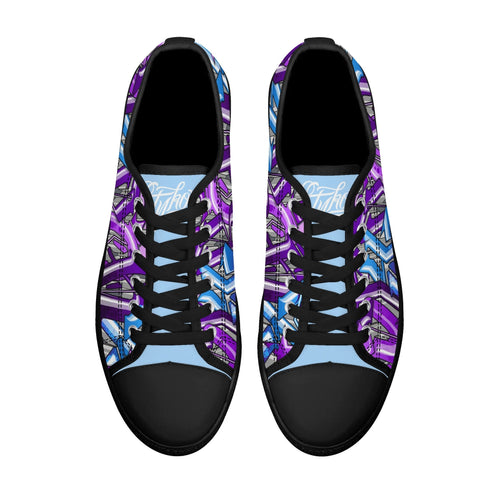 Axikronz 8T7 Canvas Low Top – Purple Wildstyle | Hip - Hop Graffiti Streetwear Shoes - Stykonz Graffiti Streetwear