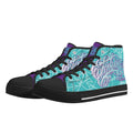 Axikronz 8T7 High Top Canvas feat Turquoise Mix Script | Hip - Hop Streetwear Shoes - Stykonz Graffiti Streetwear