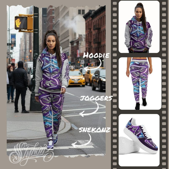Bundle Women's Purple Wildstyle X3 Get Your Fit Kit 20% Off - Stykonz Graffiti Streetwear