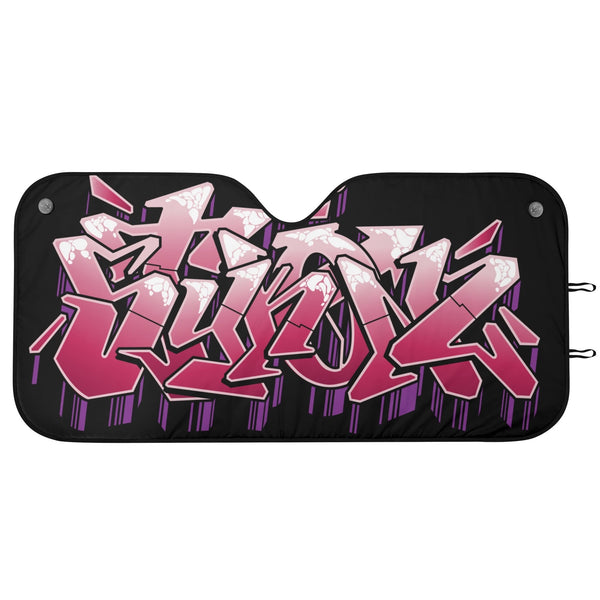 Car Window Sunshade UV Protection feat Black Cherry Graffiti - Stykonz Graffiti Streetwear
