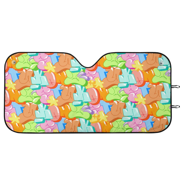 Car Window Sunshade UV Protection feat Stykonz Candy Bubble Graffiti - Stykonz Graffiti Streetwear