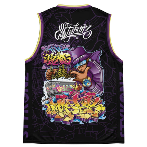 Dunkronz Basketball Jersey – The Train Master Black | Graffiti Hip - Hop Streetwear Jersey - Stykonz Graffiti Streetwear