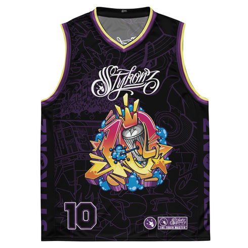 Dunkronz Basketball Jersey – The Train Master Black | Graffiti Hip - Hop Streetwear Jersey - Stykonz Graffiti Streetwear