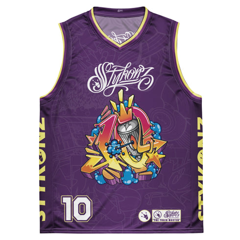 Dunkronz Basketball Jersey – The Train Master Purple | Graffiti Hip - Hop Streetwear Jersey - Stykonz Graffiti Streetwear