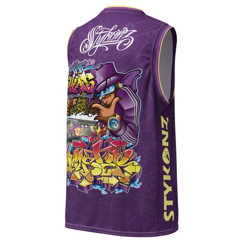 Dunkronz Basketball Jersey – The Train Master Purple | Graffiti Hip - Hop Streetwear Jersey - Stykonz Graffiti Streetwear