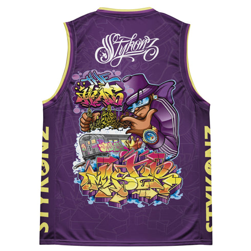 Dunkronz Basketball Jersey – The Train Master Purple | Graffiti Hip - Hop Streetwear Jersey - Stykonz Graffiti Streetwear