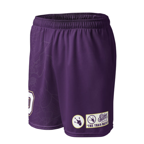 Dunkronz Basketball Shorts – The Train Master Purple | Graffiti Hip - Hop Streetwear Shorts - Stykonz Graffiti Streetwear