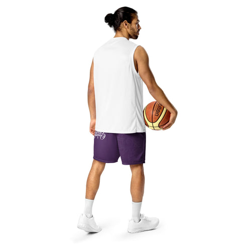Dunkronz Basketball Shorts – The Train Master Purple | Graffiti Hip - Hop Streetwear Shorts - Stykonz Graffiti Streetwear