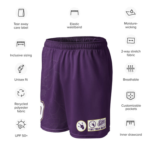 Dunkronz Basketball Shorts – The Train Master Purple | Graffiti Hip - Hop Streetwear Shorts - Stykonz Graffiti Streetwear