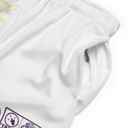 Dunkronz Basketball Shorts – The Train Master White | Graffiti Hip - Hop Streetwear Shorts - Stykonz Graffiti Streetwear