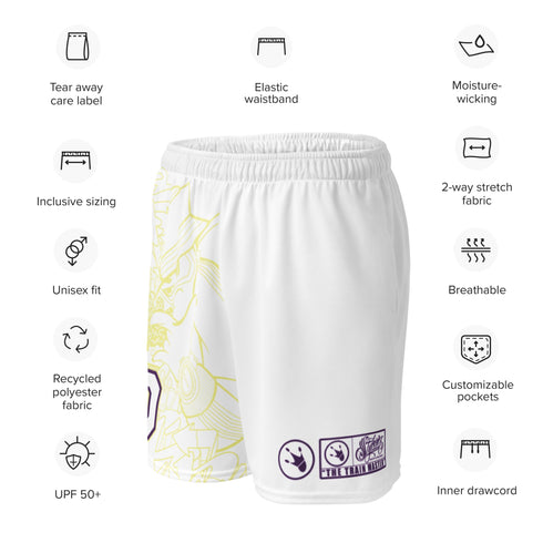 Dunkronz Basketball Shorts – The Train Master White | Graffiti Hip - Hop Streetwear Shorts - Stykonz Graffiti Streetwear