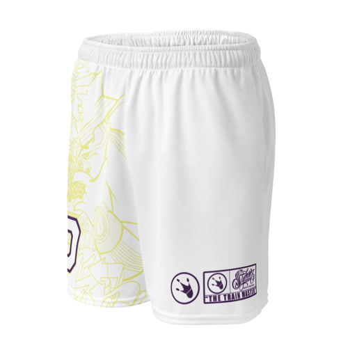 Dunkronz Basketball Shorts – The Train Master White | Graffiti Hip - Hop Streetwear Shorts - Stykonz Graffiti Streetwear