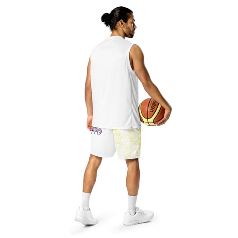 Dunkronz Basketball Shorts – The Train Master White | Graffiti Hip - Hop Streetwear Shorts - Stykonz Graffiti Streetwear