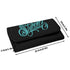 Durable Trifold Graffiti Leather Long Wallet feat Stykonz Turquoise on Black | Graffiti Wallet - Stykonz Graffiti Streetwear