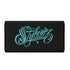 Durable Trifold Graffiti Leather Long Wallet feat Stykonz Turquoise on Black | Graffiti Wallet - Stykonz Graffiti Streetwear