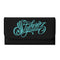 Durable Trifold Graffiti Leather Long Wallet feat Stykonz Turquoise on Black | Graffiti Wallet - Stykonz Graffiti Streetwear