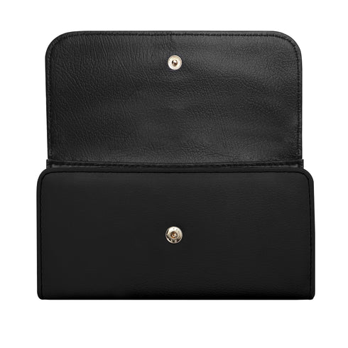 Durable Trifold Graffiti Leather Long Wallet feat Stykonz Turquoise on Black | Graffiti Wallet - Stykonz Graffiti Streetwear