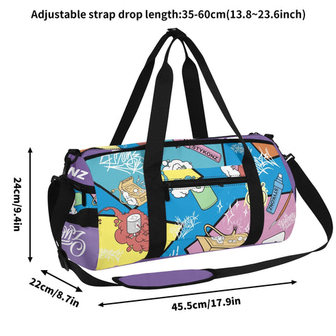 Duxonz Graffiti Duffle Bag feat 90s Elements | Sports & Gym Bag – Hip - Hop Streetwear - Stykonz Graffiti Streetwear