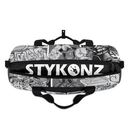 Duxonz Graffiti Duffle Bag feat Comic Stykonz 1 Black | Sports & Gym Bag – Hip - Hop Streetwear - Stykonz Graffiti Streetwear