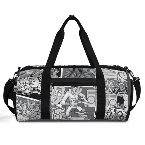 Duxonz Graffiti Duffle Bag feat Comic Stykonz 1 Black | Sports & Gym Bag – Hip - Hop Streetwear - Stykonz Graffiti Streetwear