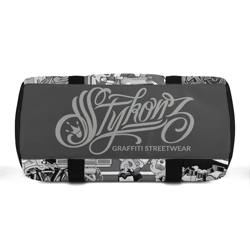 Duxonz Graffiti Duffle Bag feat Comic Stykonz 1 Black | Sports & Gym Bag – Hip - Hop Streetwear - Stykonz Graffiti Streetwear