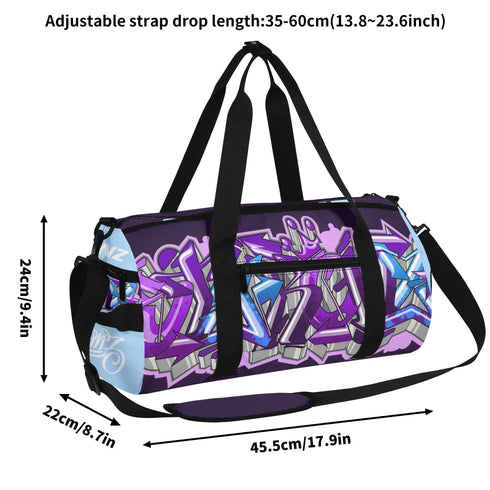 Duxonz Graffiti Duffle Bag feat Purple Wildstyle | Sports & Gym Bag – Hip - Hop Streetwear - Stykonz Graffiti Streetwear