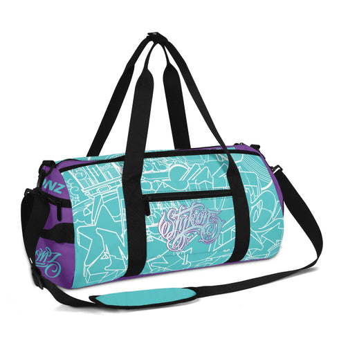 Duxonz Graffiti Duffle Bag feat Turquoise Mix Script – Sports Bag Gym Bag | Hip - Hop - Stykonz Graffiti Streetwear