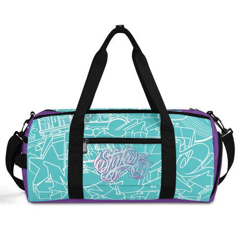 Duxonz Graffiti Duffle Bag feat Turquoise Mix Script – Sports Bag Gym Bag | Hip - Hop - Stykonz Graffiti Streetwear